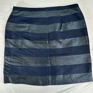 Tommy Hilfiger Navy and Black Striped A-Line Skirt